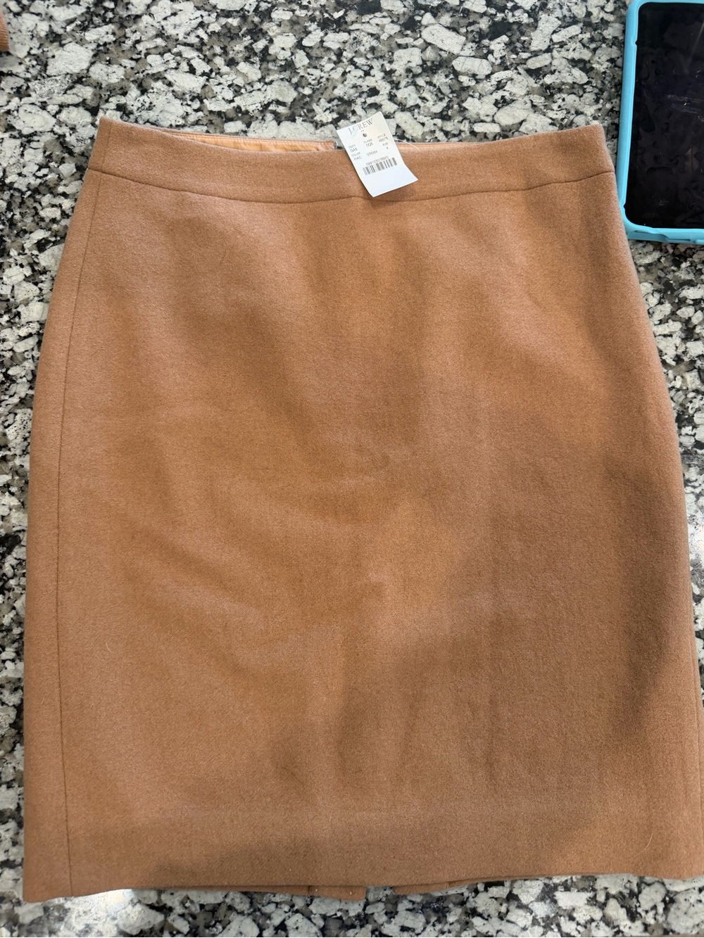 J Crew The Pencil Skirt - Size 4 Camel Brown Wool Blend Lined Career Workwear